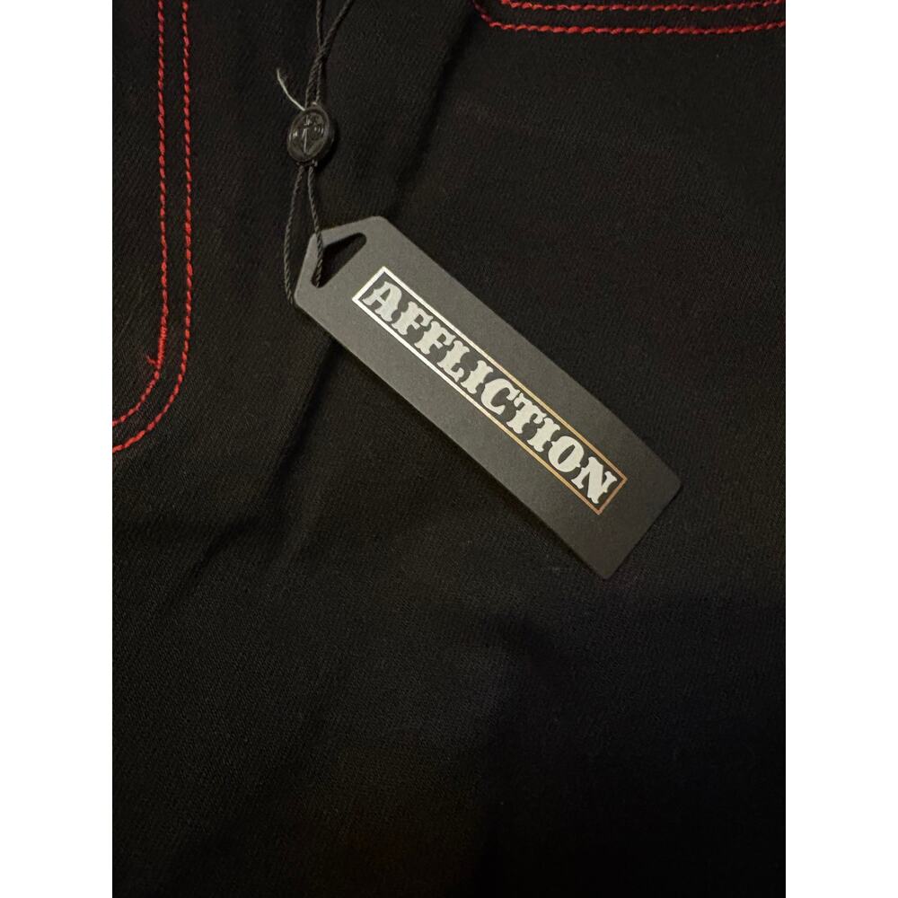 NWT Y2K Affliction Wide Leg Wings Black Red Baggy Jeans Mens Size 31 MSRP $128 - Picture 6 of 15